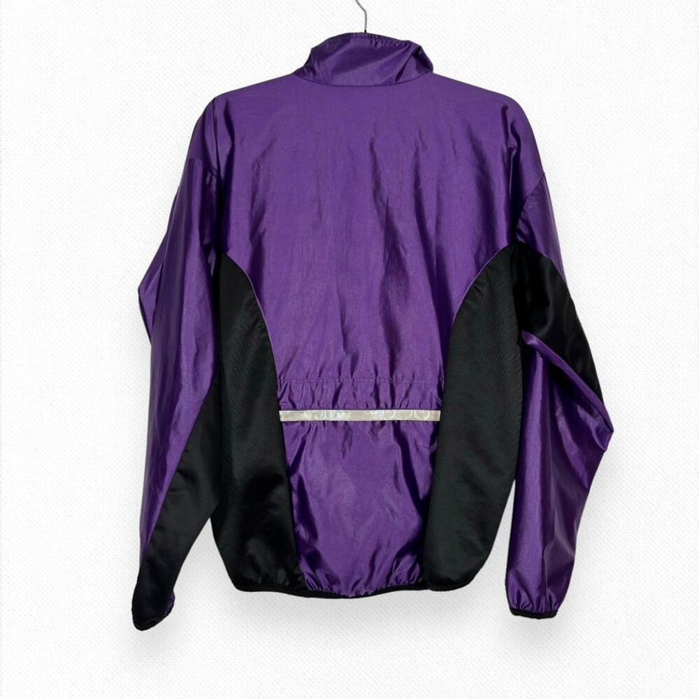 Louis Garneau Windbreaker Bomber Jacket Purple Black Full Zip Cycling Size M - Picture 7 of 7